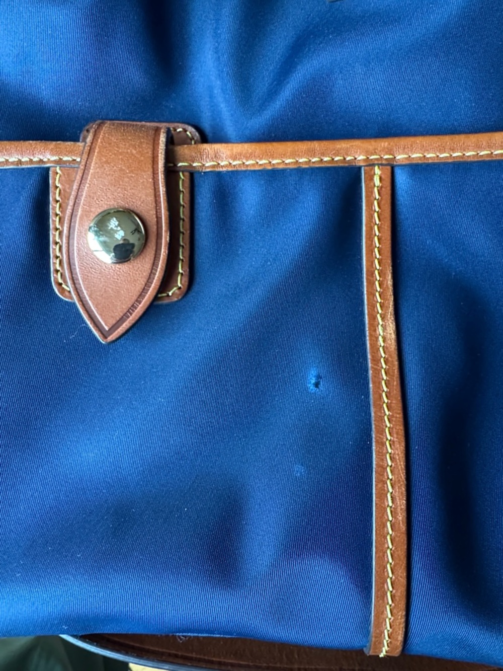 Dooney & Bourke Wayfarer Navy and Brown Drawstring Shoulder Bag - Picture 7 of 7